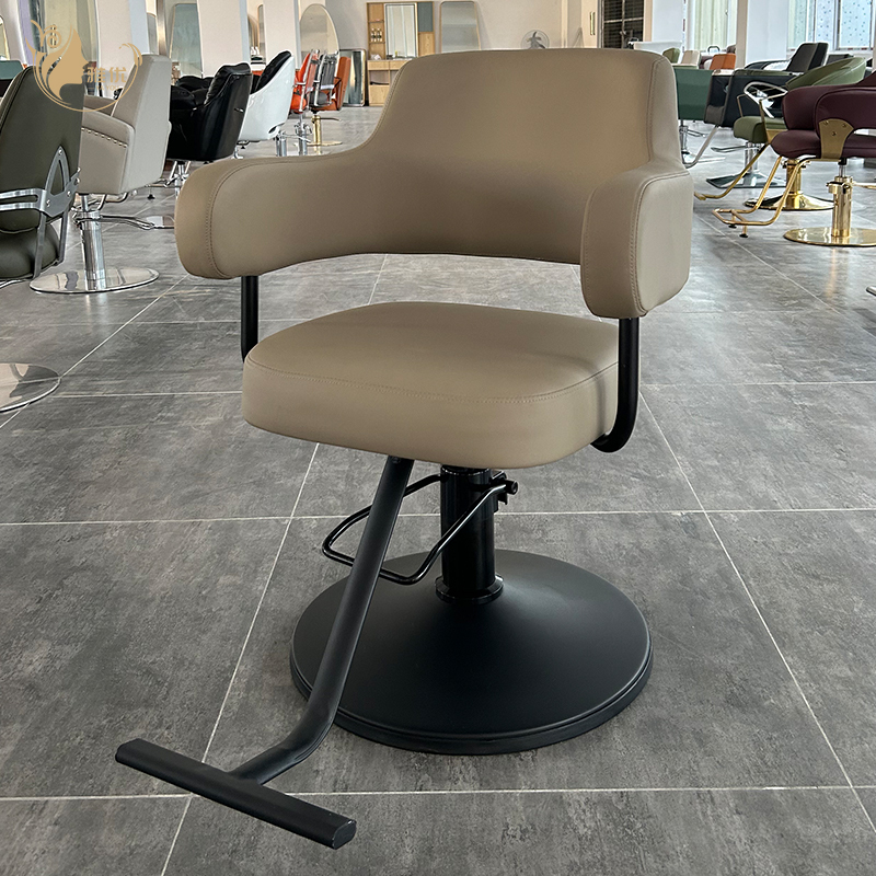 Modern Hydraulic Barber Chair with Beige