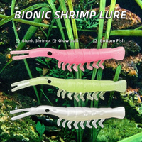 Leurre souple artificiel lumineux en silicone Yiteng Bionic Small Grass Shrimp avec hameçons pour la pêche au bar et les techniques de pêche au fond