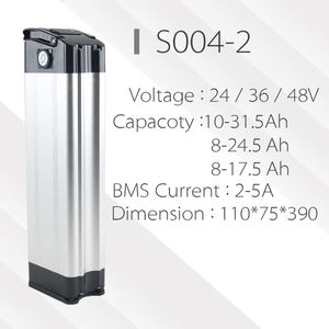 แบตเตอรี่ลิเธียมไอออนแบบ Silver Fish 36V 13Ah สำหรับจักรยานไฟฟ้า พร้อม BMS 20A และที่ชาร์จ 2A สำหรับจักรยานไฟฟ้า 250W/350W/500W มีจำหน่ายในสหภาพยุโรป - Product Image 5