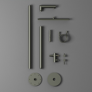 Ensemble de <span class=keywords><strong>douche</strong></span> extérieur en acier inoxydable nickel brossé, <span class=keywords><strong>colonne</strong></span> de <span class=keywords><strong>douche</strong></span> sur pied avec robinets à cartouche céramique - Product Image 5