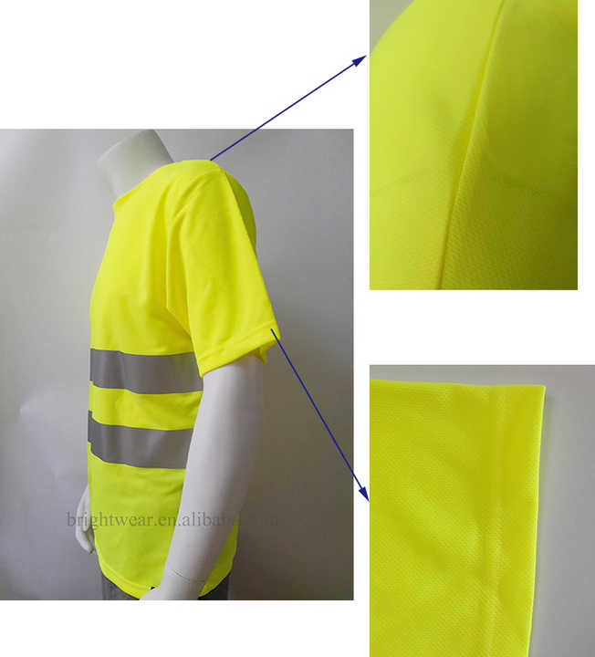 Men's Quick Dry Safety Shirts High Visibility Reflective Safety T-Shirt ...