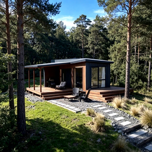 Casa Contenedor Prefabricada Moderna, Paneles Sándwich, Bajo Costo y Ecológica - Product Image 1