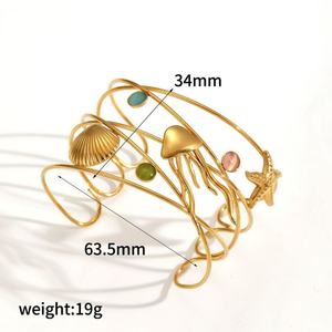 Bracelets et Joncs de Mode en Acier Inoxydable Plaqué Or PVD 14k 18k, Non Ternissables, pour Femmes - Vente en Gros - Product Image 6