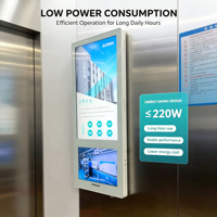 18.5" 21.5" Lift Elevator Layar Ganda Dua Layar Digital Signage Terpasang di Dinding Peralatan Iklan Layar LCD Perangkat Periklanan
