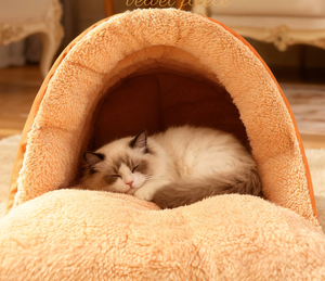 ที่นอนสัตว์เลี้ยงแบบใหม่ล่าสุดสำหรับฤดูใบไม้ร่วง-ฤดูหนาว เตียงแมวแบบถ้ำในร่ม นุ่ม พับได้ ถุงนอนสัตว์เลี้ยง - Product Image 2