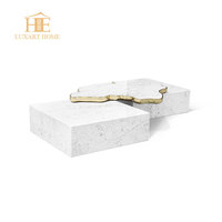 Table basse en marbre blanc moderne, design moderne, mobilier de salon de luxe, table basse en marbre naturel