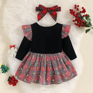 Niños princesa vestidos <span class=keywords><strong>de</strong></span> Navidad <span class=keywords><strong>Santa</strong></span> bebé niñas Negro tutú lindo vestido <span class=keywords><strong>de</strong></span> China al por mayor - Product Image 2