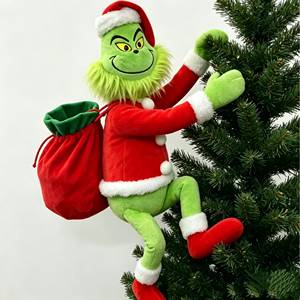 Christmas Green Monster Plush 55cm Light Green Santa <b>LED</b> String Lights Pose-able Stuffed Doll Outdoor Indoor Decoration - Product Image 3