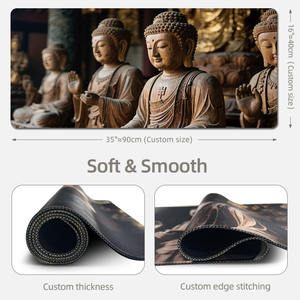 Tapis de souris de jeu imprimé <span class=keywords><strong>bouddha</strong></span> en caoutchouc naturel à surface étanche, facile à nettoyer, prend en charge l'impression d'images HD - Product Image 5