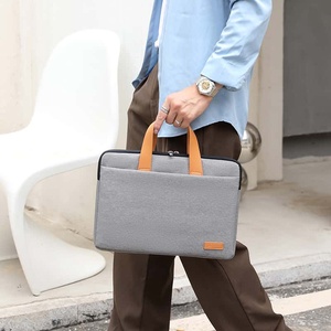 Sac fourre-tout pour ordinateur portable XINGYONZHE en polyester bleu marine, 15,6 pouces, mallette d'affaires imperméable avec poignée orange et étui de protection - Product Image 3
