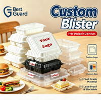 Meilleure boîte à bento carrée en PP à trois compartiments de qualité export, thermoformée sur mesure, de qualité alimentaire, pour la restauration rapide et le riz