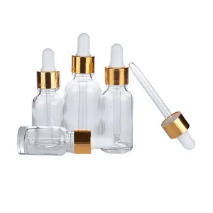 Clear 5ml 10ml 15ml 20ml 30ml 50ml 100ml Glass Essential Oil Serum Dropper Bottle Oil Packaging With White Dropper