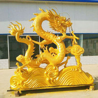 Statue de dragon grandeur nature personnalisée décoration extérieure en acier inoxydable poli de bonne qualité sculpture en métal 3D