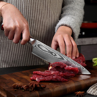 Couteau de chef Damas 8 pouces avec design spécial et manche G10 pour la cuisine