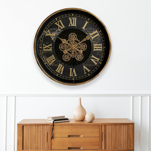 120 cm thêm lớn đương đại sắt Đồng hồ treo tường mặt duy nhất thực sự di chuyển bánh răng kim hiển thị mô hình vuông cho phòng khách - Product Image 2