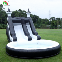 Toboggan aquatique commercial en PVC pour enfants et adultes, toboggan aquatique gonflable avec piscine