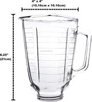 Blender Oster en verre 1,25 L, dessus carré, Vasos De Licuadora Oster Vidrio Redondo A06, pot en verre pour blender Oster