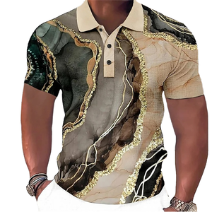 Polos de Hombre de Alta Calidad Antiarrugas 100% Poliéster con Bolsillo, Manga Corta, Estampado, Tejido de Punto - Golf - Product Image 1