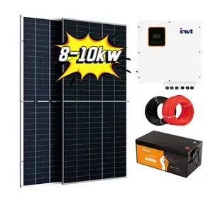 Système domestique 8kW 10000kW 12kW réseau hybride à haute efficacité système d'énergie solaire avec batterie au Lithium