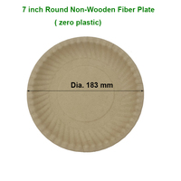 Assiettes en bagasse en forme de fleur de 7 pouces sans PFAS, écologiques, compostables, jetables, pour fêtes, mariages, desserts, goûters