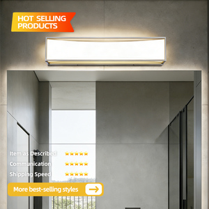 Modern Aluminum Alloy <b>Wall</b> Lamp LED Warm White <b>Light</b> 3500K Rectangular Glass Shade Bathroom Surface Mounted Lighting - Product Image 2