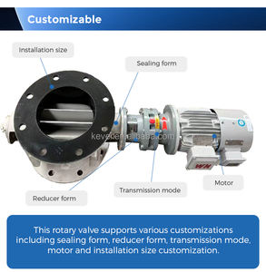 วาล์วป้อนดาวแผ่นดิสก์แบบโรตารี่ SUS316L SUS304มืออาชีพวาล์วป้อนแบบกำหนดเอง DN200 - Product Image 4