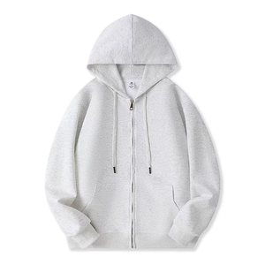 Nouveau sweat à capuche double épais 100 % coton avec fermetures éclair, coupe unisexe, anti-plis, poche imprimée, ODM - Product Image 5