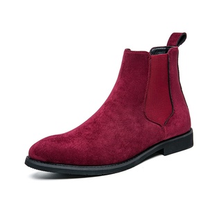 Bottes Chelsea Classiques 2026 <span class=keywords><strong>en</strong></span> Faux <span class=keywords><strong>Daim</strong></span> pour Hommes, Grandes Tailles, Jaune et Blanc, Confortables, Hauteur Cheville, Hiver, Antidérapantes - Product Image 6