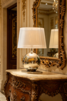 Lampe de table moderne de luxe en acier inoxydable chromé, lampe de chevet, lampe de hall d'hôtel, lampe de salon, éclairage personnalisé, LED AC à intensité variable