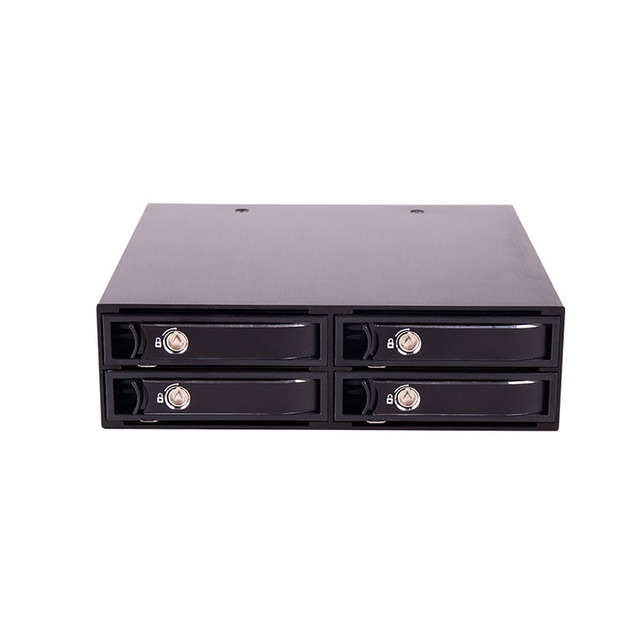 4-Bay U.2 NVMe 2.5" SAS SSD/HDD Mobile Rack Enclosure for 5.25" Bay, Featuring 4x MiniSAS HD (SFF-8643)