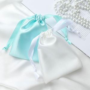 Sacs cadeaux en satin avec cordon de serrage, pochettes de voyage en tissu de soie pour peignes, bonbons, bijoux, colliers, bagues, perles, sacs d'emballage - Product Image 2