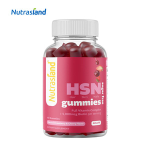 Hot-Selling Hautpflege Rüstung Gummy Multi vitamin Biotin Gel in Erdbeer Kirsch geschmack für Erwachsene Nahrungs ergänzungs mittel - Product Image 5