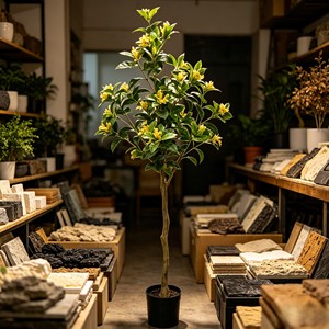 Fragrant-looking artificial <b>sweet</b> osmanthus branch with clustered tiny blooms for moon festival & tea table decor - Product Image 4