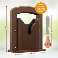 Trancheur de bagel en bois d'acacia pour pain fait maison Guillotine originale pour bagel Trancheuse universelle Coupeur de pain grillé Machine à découper