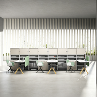 Poste de travail modulaire moderne avec cloison pour équipe de 4 à 6 personnes – Mobilier de bureau durable pour entreprises