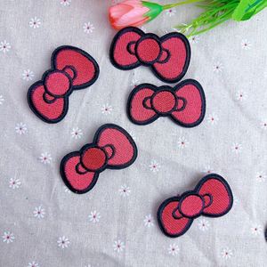 New Hot Iron on Embroidered <b>Red</b> Bowknot Patch for Hat Hoodies Decoration - Product Image 5