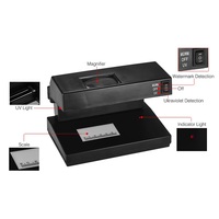 Detector de dinero falso con luz UV, comprobador de pasaporte, efectivo, en negro, enchufe europeo y estadounidense