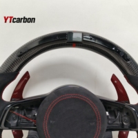 Volant de course YTcarbon pour Golf MK7 GTI GTD GTE R-line, style R8, avec palettes de changement de vitesse en fibre de carbone véritable et LED personnalisées