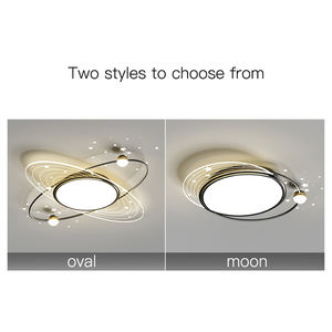 북유럽 원형 달 디자인 홈 데코 다이닝룸 조명 현대식 리모컨 거실 조명 럭셔리 LED 침실 천장 램프 - Product Image 6