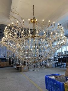 ECOJAS Luxury hotel banquet hall lampadario a led grandi luci fantasia soffitto cristalli lampadario moderno - Product Image 4