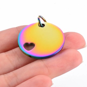Pendentif rond vierge pour animaux de compagnie de 25 mm en gros, breloque gravable en acier inoxydable pour nom de chien, chat et numéro de téléphone, cadeaux accessoires personnalisés - Product Image 5