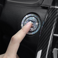 Cincin Pelindung Tombol Start Stop Mesin Mobil Berbahan Aluminium Alloy Mewah, Bertabur Rhinestone, Berkilau Seperti Berlian, untuk Dekorasi Saklar Pengapian