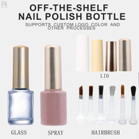 Bouteilles en verre vides de luxe pour gel UV, 5 ml et 7 ml, avec bouchon pinceau, personnalisables avec logo OEM/ODM, fournisseur d'emballages pour nail art, vente en gros d'usine