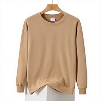 Reiner Baumwoll-Frottee Umweltfreundlicher Atmungsaktiver Unisex Sweatshirt Langarm Locker Sitzender Rundhals-Pullover Frühling Herbst Paar-Oberteil