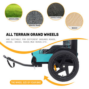 Cadre pliable personnalisable transporteurs de chiens remorque de camping-car à vélo avec roues de 16 pouces chariot utilitaire pliant poussette pour animaux de compagnie OEM - Product Image 6