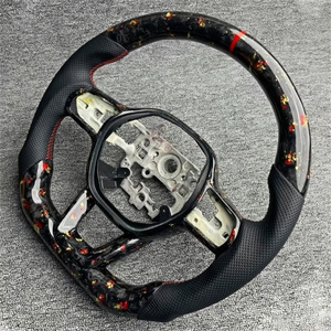 Volante deportivo de alta calidad para <span class=keywords><strong>Honda</strong></span> 11 Gen <span class=keywords><strong>Civic</strong></span> HRV tipo D, venta directa de fábrica, fibra de carbono con costura roja - Product Image 2
