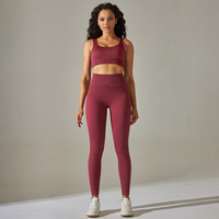 Ensemble de gymnastique de base pour femmes 2 pièces soutien-gorge Legging ensemble Fitness Performance côtelé ensemble d'entraînement sans couture vêtements de sport OEM