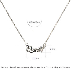 <span class=keywords><strong>Collana</strong></span> di moda donna Hot girl 2023 <span class=keywords><strong>collana</strong></span> con corona regina lettera - Product Image 3