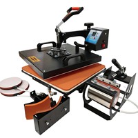 Presse à chaud 5-en-1 de 30x38 cm (12x15 pouces) avec écran numérique et design pivotant pour transfert par sublimation sur T-shirts, mugs, casquettes, assiettes – Idéale pour les projets DIY en boutique