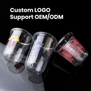 Cunmerekam Logo kustom cetak 10/12/14/16/18/20oz bentuk U cangkir plastik untuk gelembung teh kopi es - Product Image 6